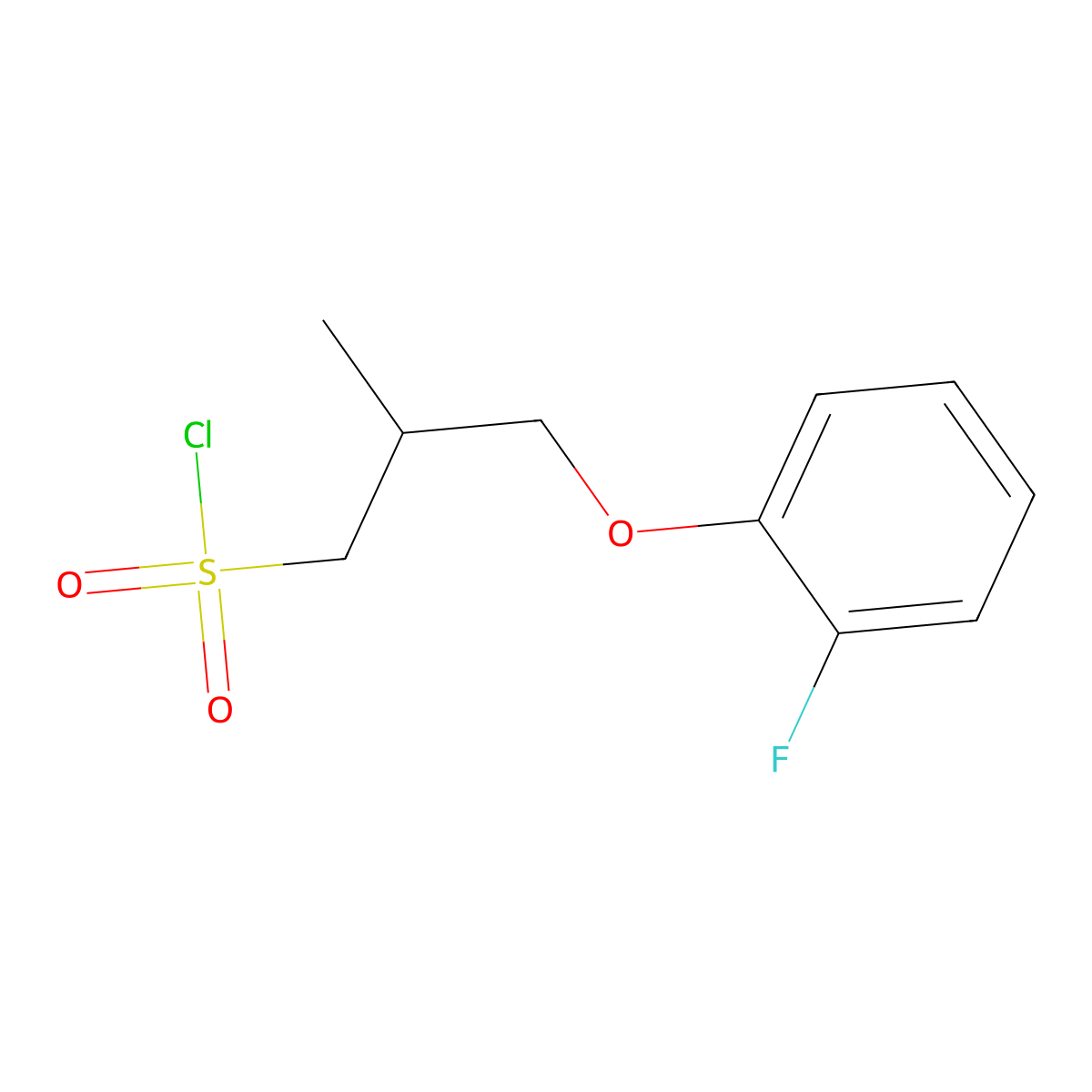 3-(2-Fluorophenoxy)-2-methylpropane-1-sulfonyl chloride molecular structure, CAS 1343724-34-4