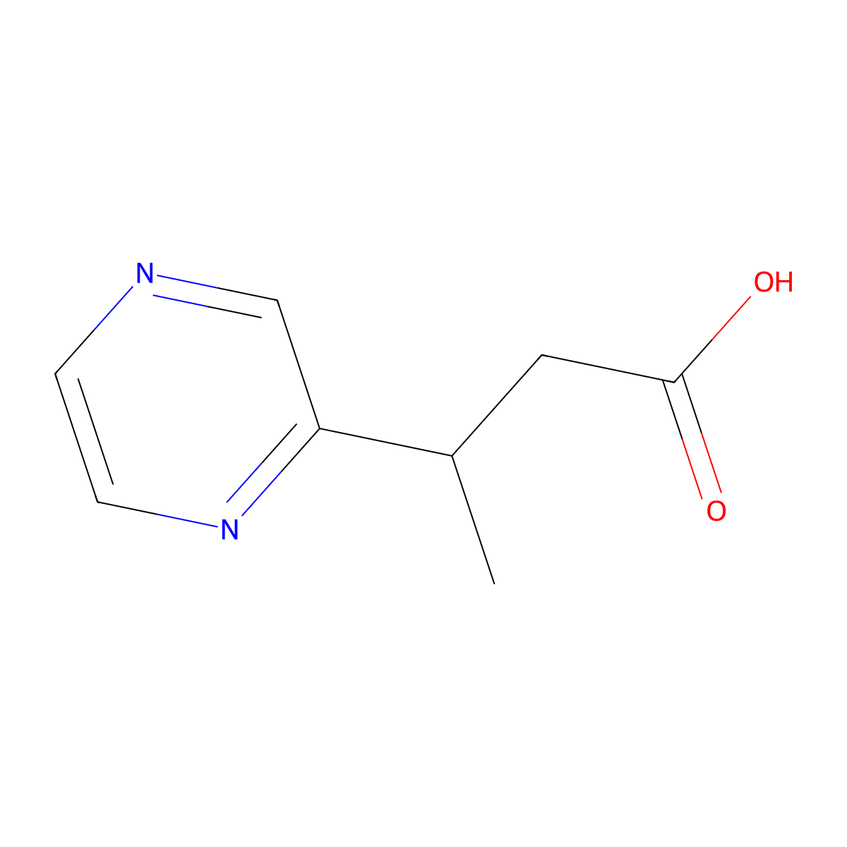 3-(Pyrazin-2-yl)butanoic acid molecular structure, CAS 1343727-03-6