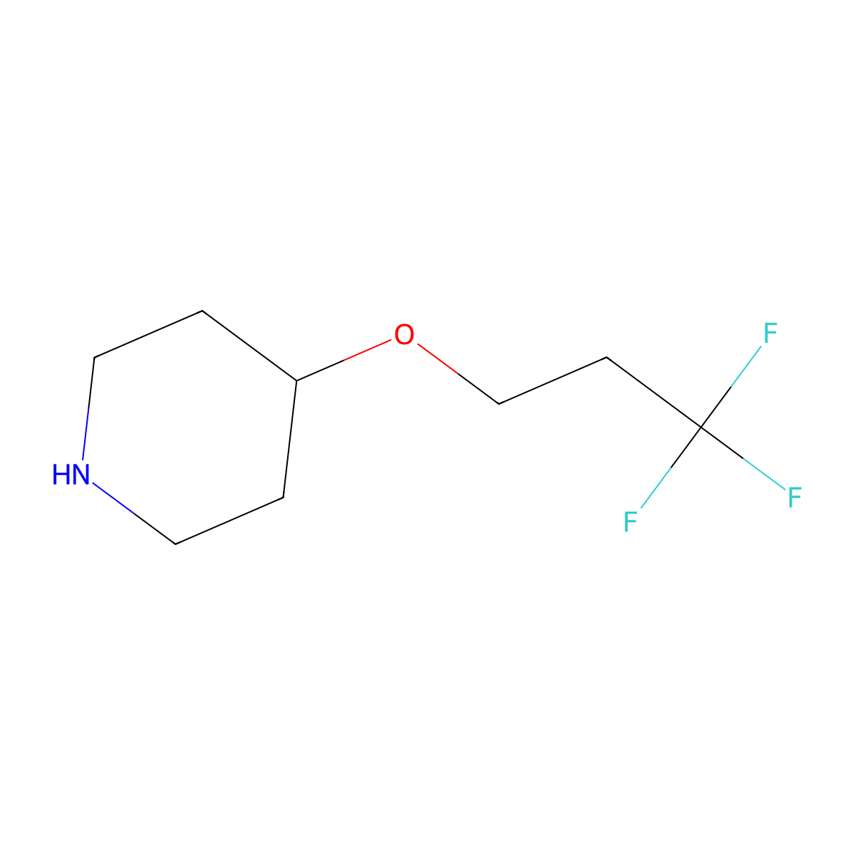 4-(3,3,3-Trifluoropropoxy)piperidine molecular structure, CAS 1343727-11-6