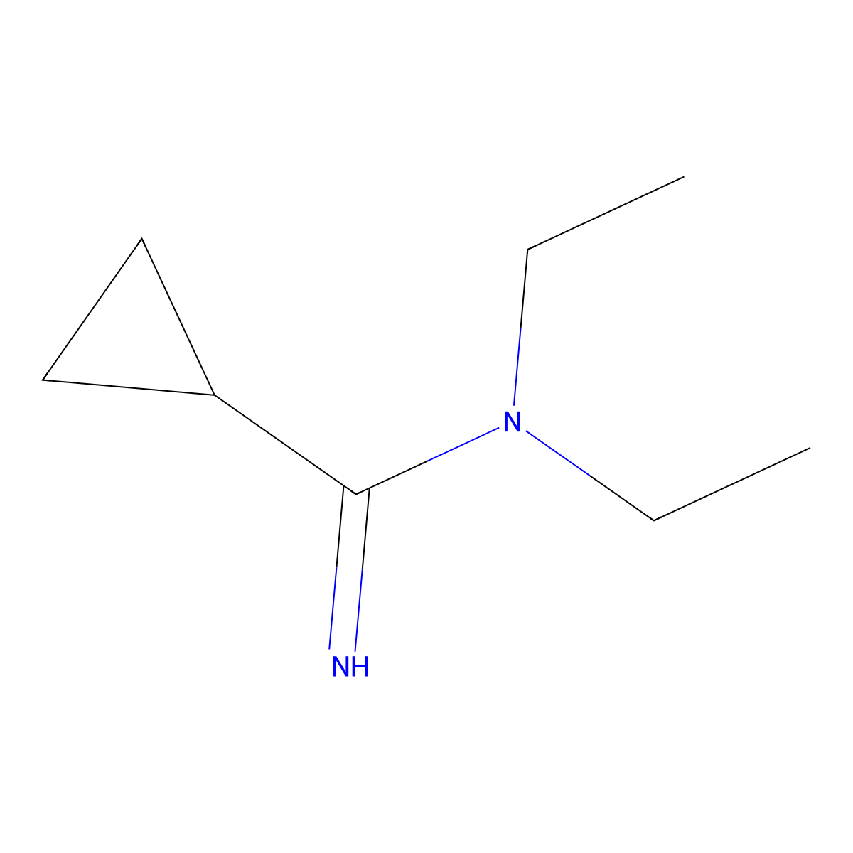 N,N-diethylcyclopropanecarboximidamide molecular structure, CAS 1343728-17-5