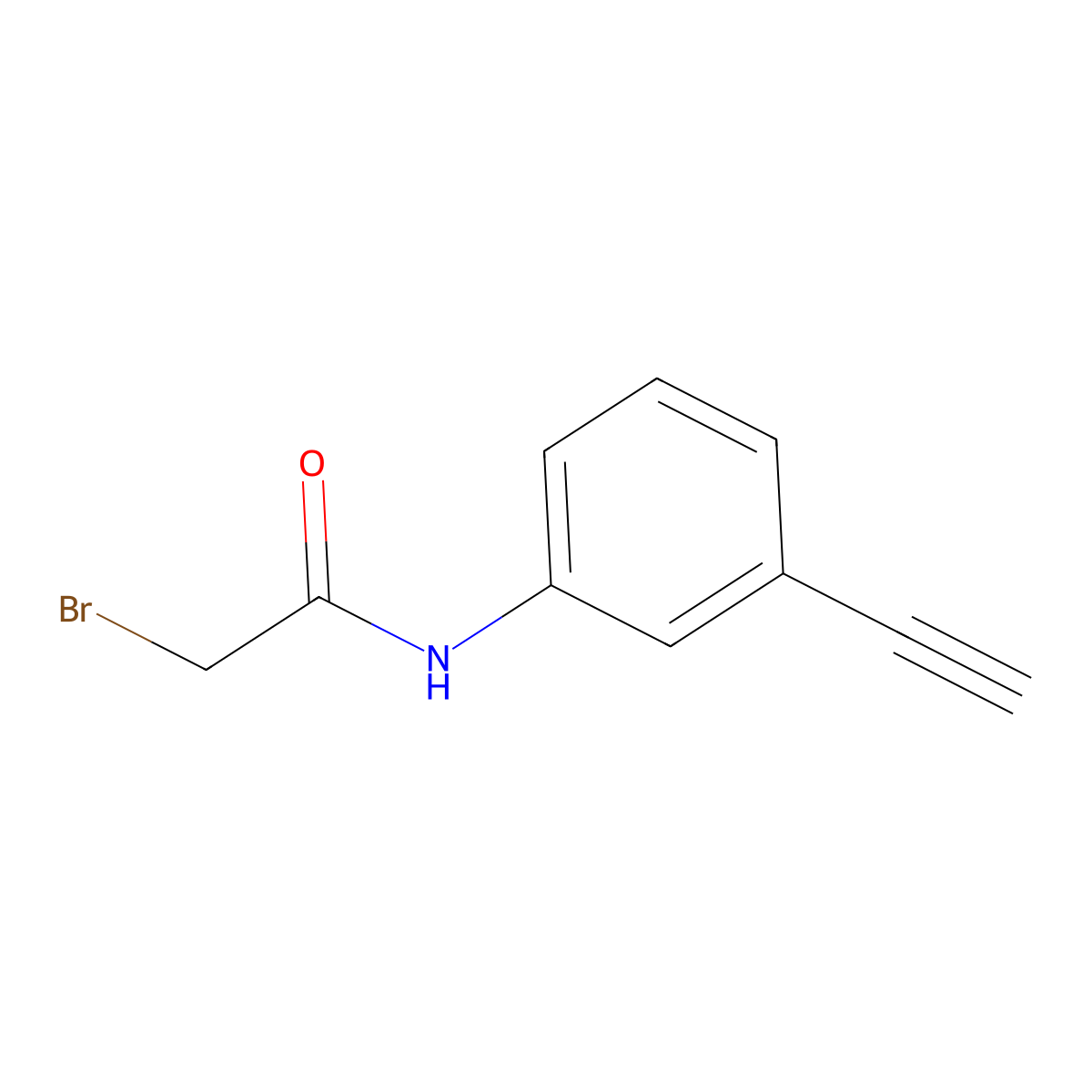 2-bromo-N-(3-ethynylphenyl)acetamide molecular structure, CAS 1343729-71-4
