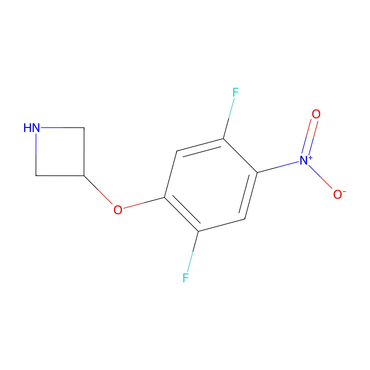 3-(2,5-Difluoro-4-nitrophenoxy)azetidine molecular structure, CAS 1343730-98-2