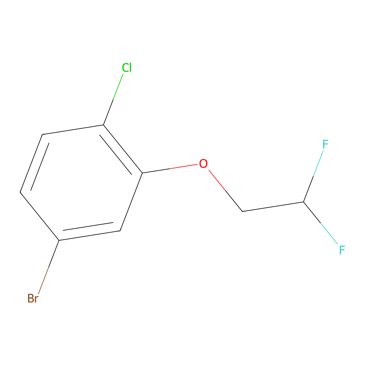 4-Bromo-1-chloro-2-(2,2-difluoroethoxy)benzene molecular structure, CAS 1343731-27-0