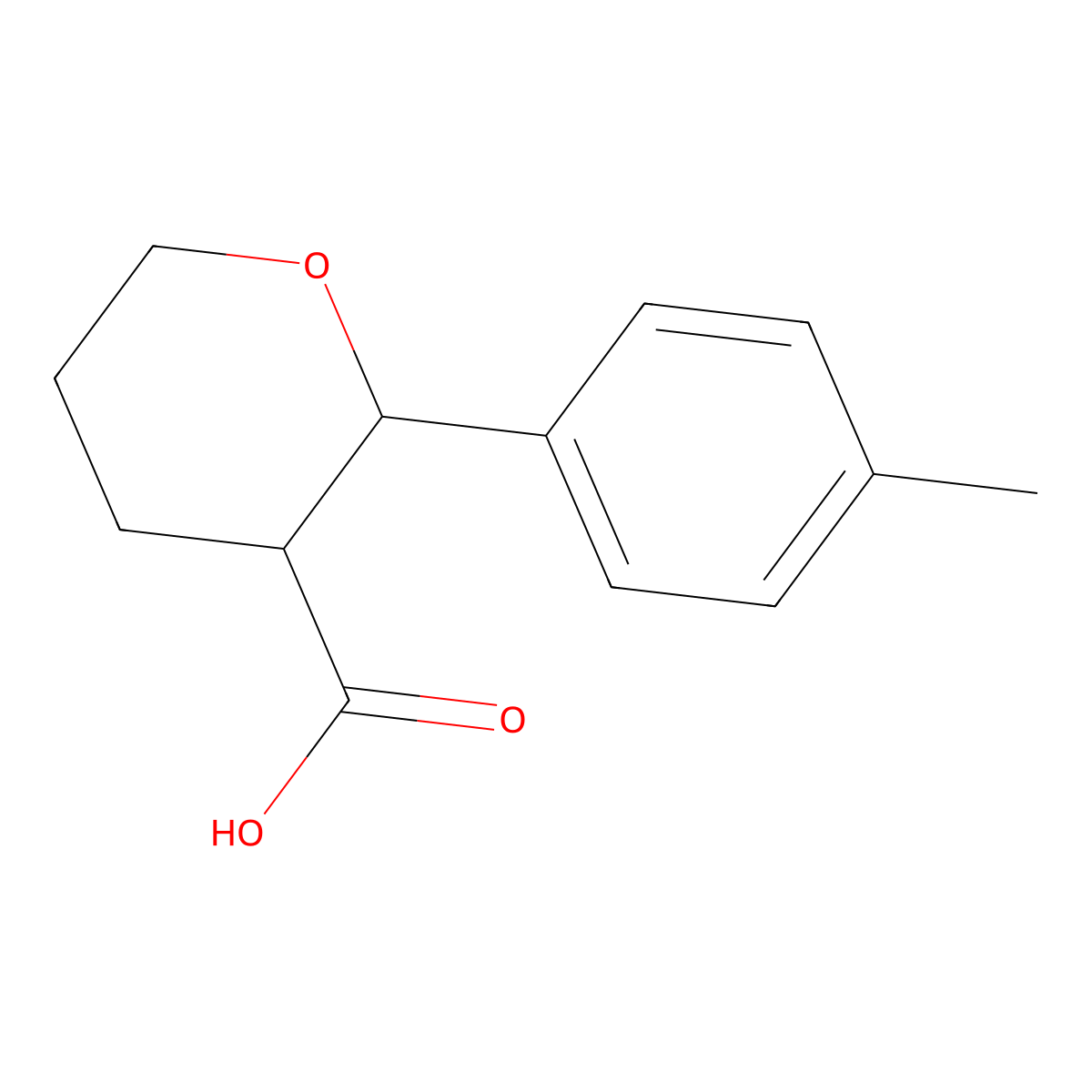 2-(4-Methylphenyl)oxane-3-carboxylic acid molecular structure, CAS 1343731-68-9