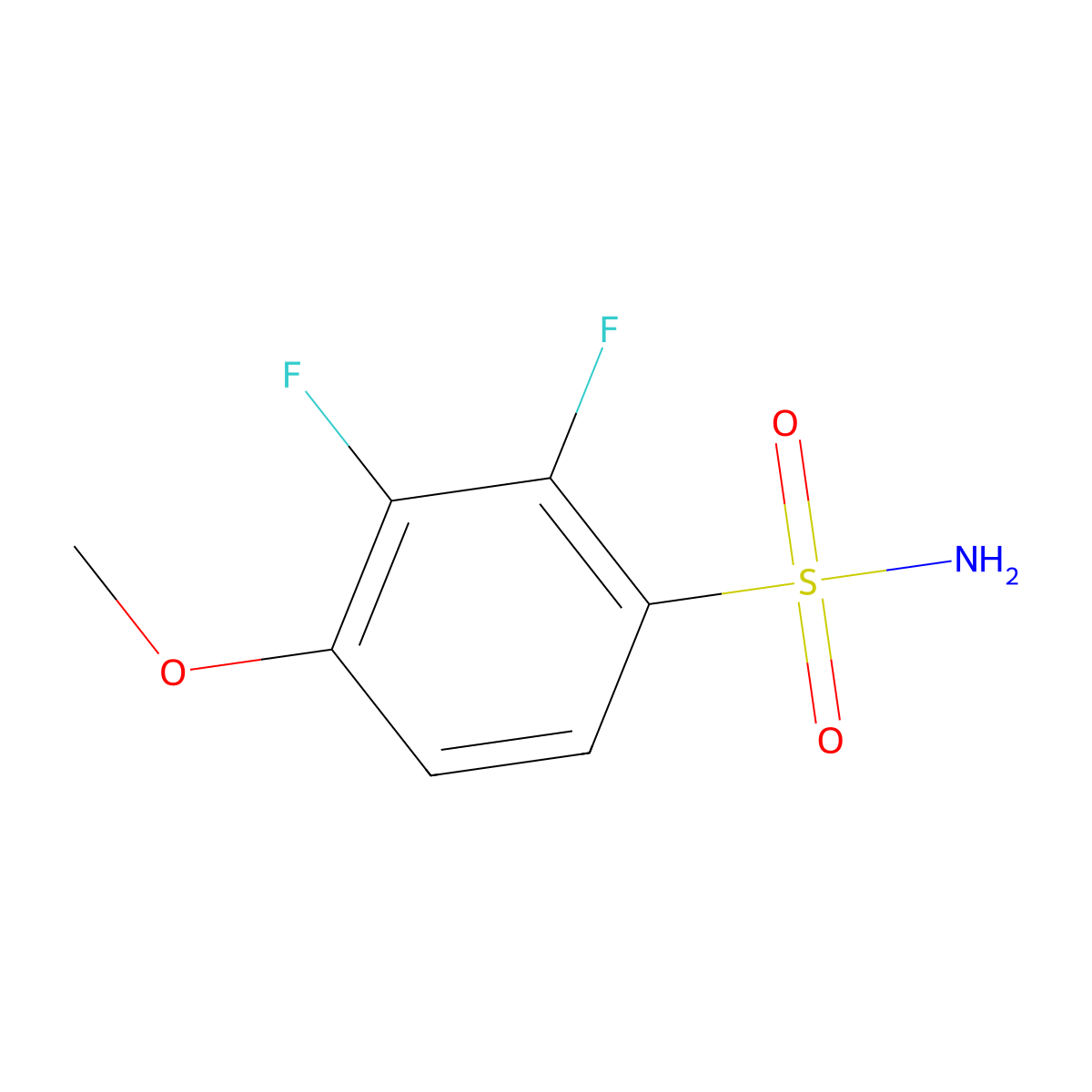 2,3-Difluoro-4-methoxybenzene-1-sulfonamide molecular structure, CAS 1343733-54-9