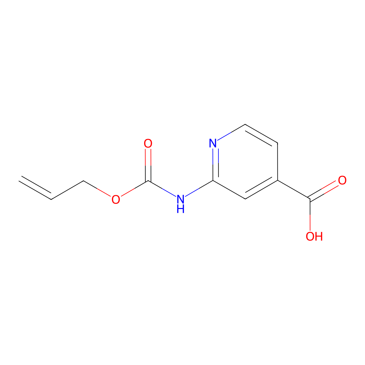 2-{[(Prop-2-en-1-yloxy)carbonyl]amino}pyridine-4-carboxylic acid molecular structure, CAS 1343734-28-0