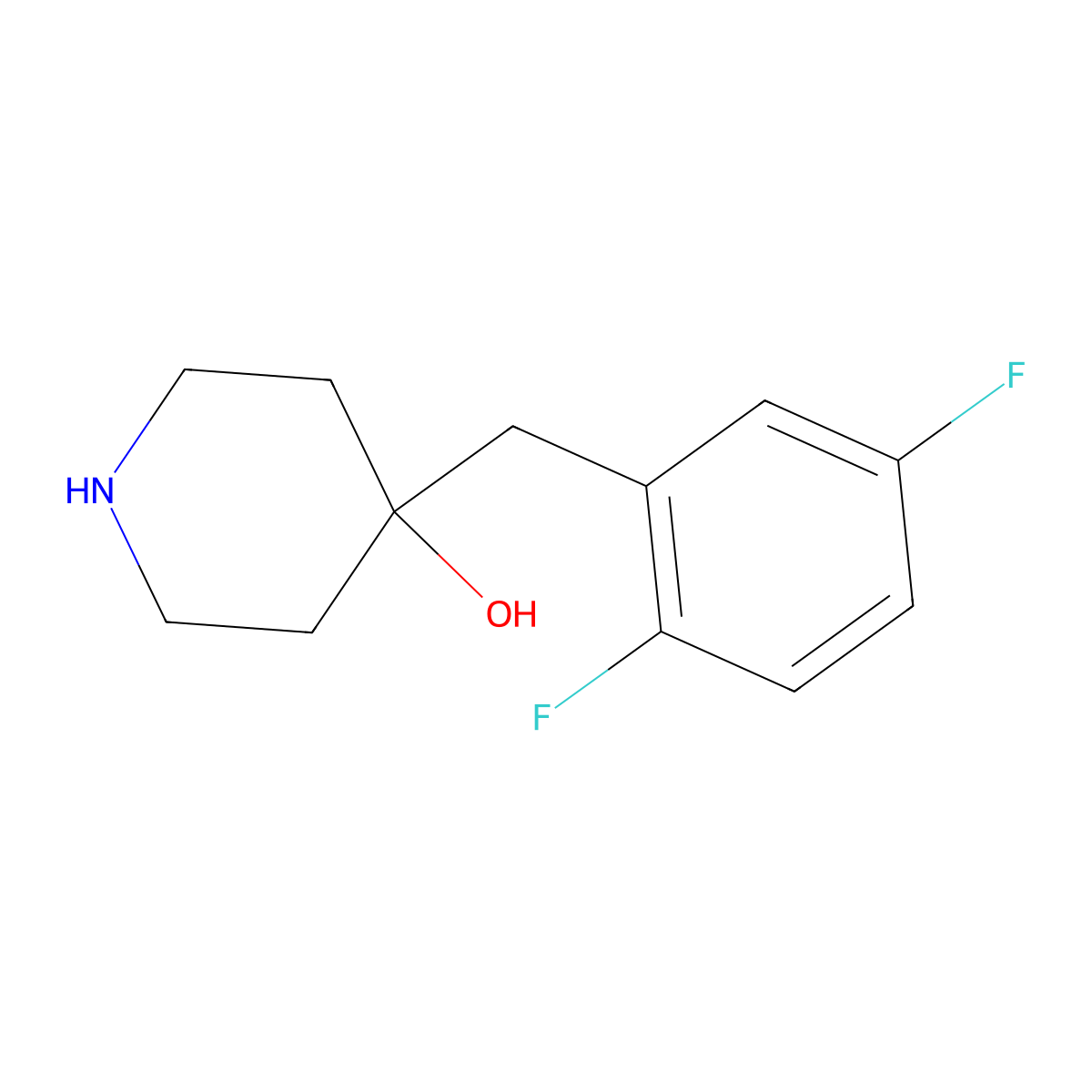4-(2,5-Difluorobenzyl)piperidin-4-ol molecular structure, CAS 1343735-60-3