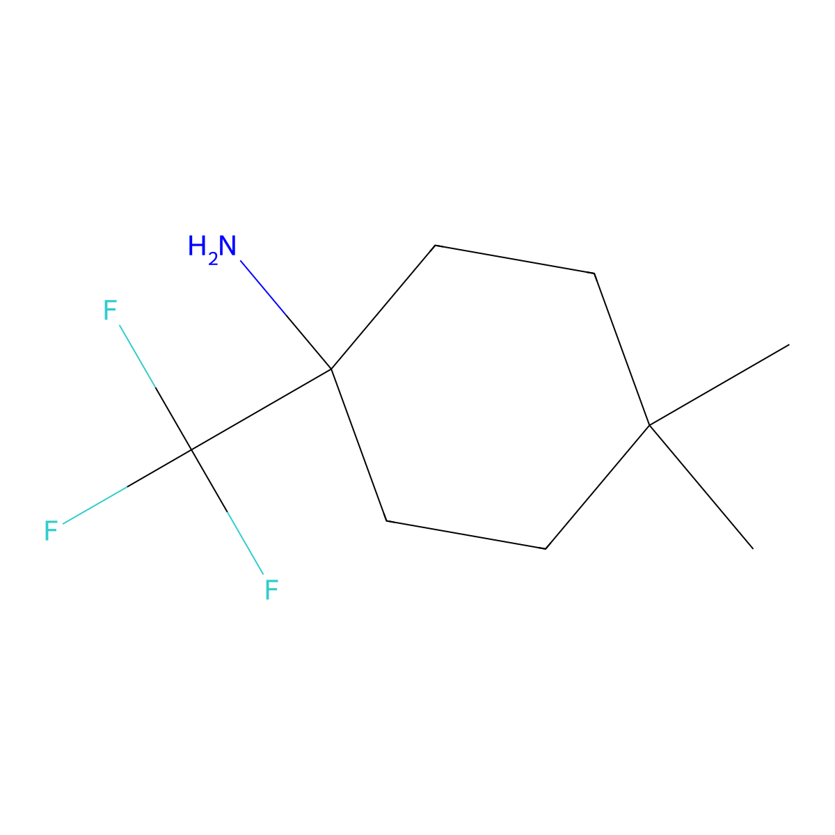 4,4-Dimethyl-1-(trifluoromethyl)cyclohexan-1-amine molecular structure, CAS 1343736-75-3
