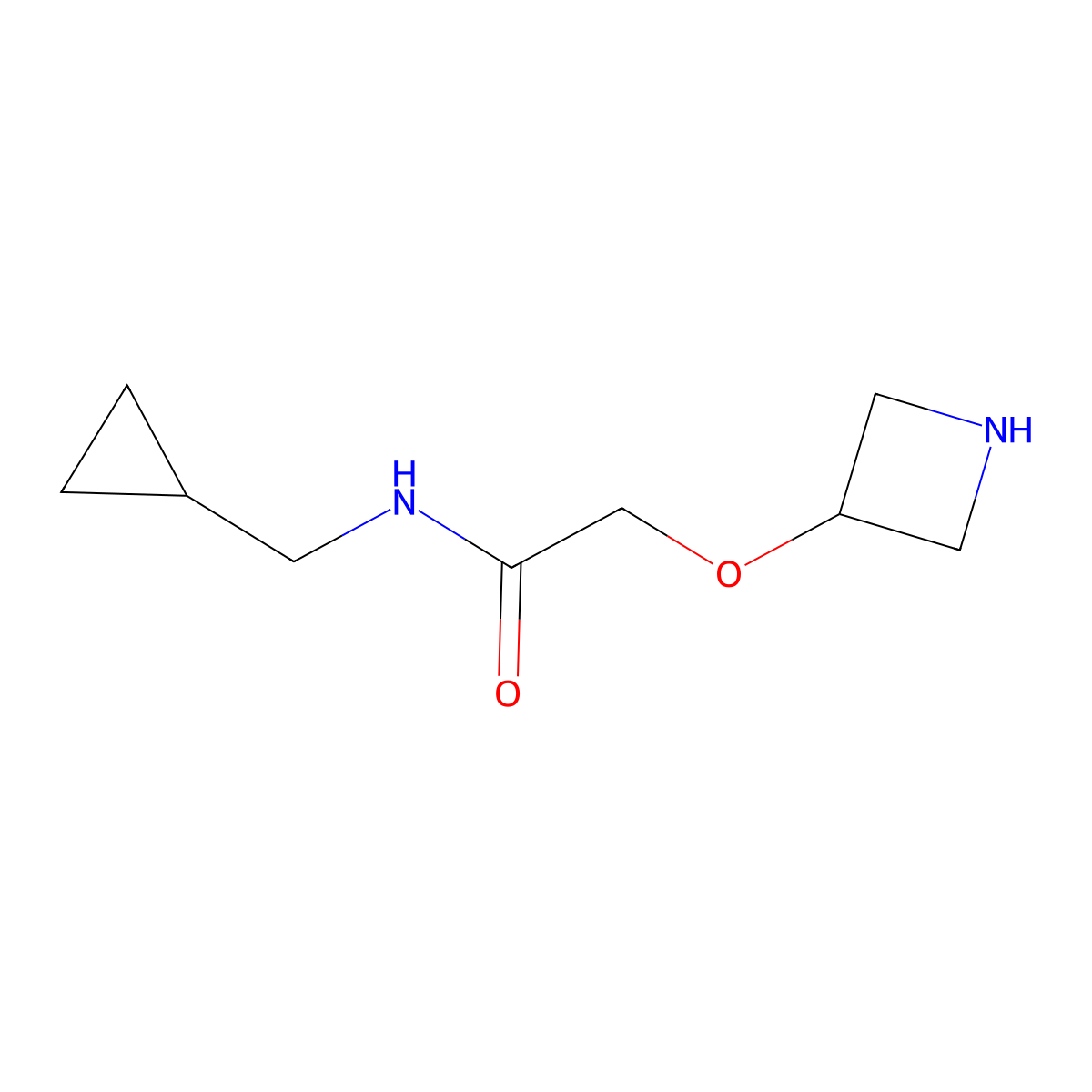 2-(azetidin-3-yloxy)-N-(cyclopropylmethyl)acetamide molecular structure, CAS 1343736-89-9