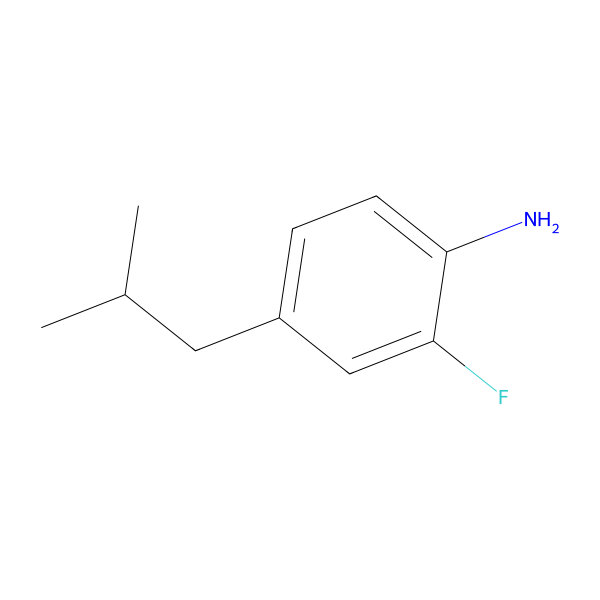2-Fluoro-4-(2-methylpropyl)aniline molecular structure, CAS 1343739-71-8