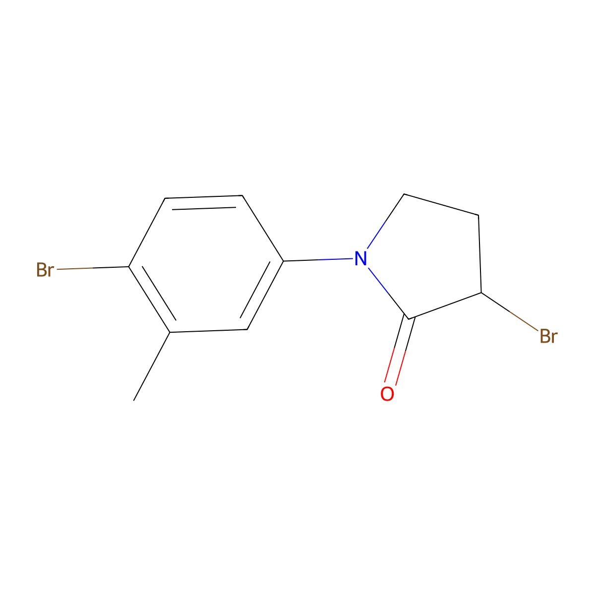 3-Bromo-1-(4-bromo-3-methylphenyl)pyrrolidin-2-one molecular structure, CAS 1343739-99-0