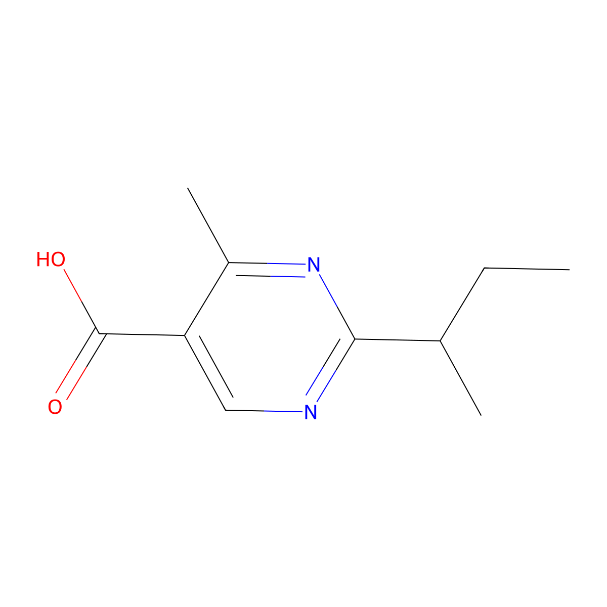 2-(Butan-2-yl)-4-methylpyrimidine-5-carboxylic acid molecular structure, CAS 1343740-05-5