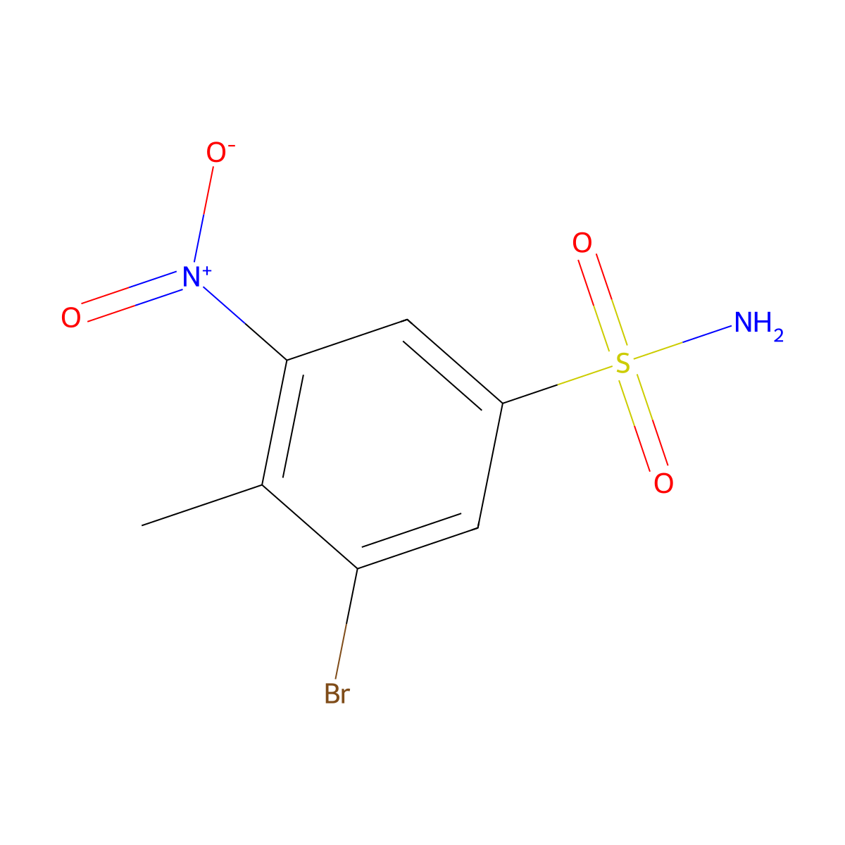 3-Bromo-4-methyl-5-nitrobenzenesulfonamide molecular structure, CAS 1343740-13-5