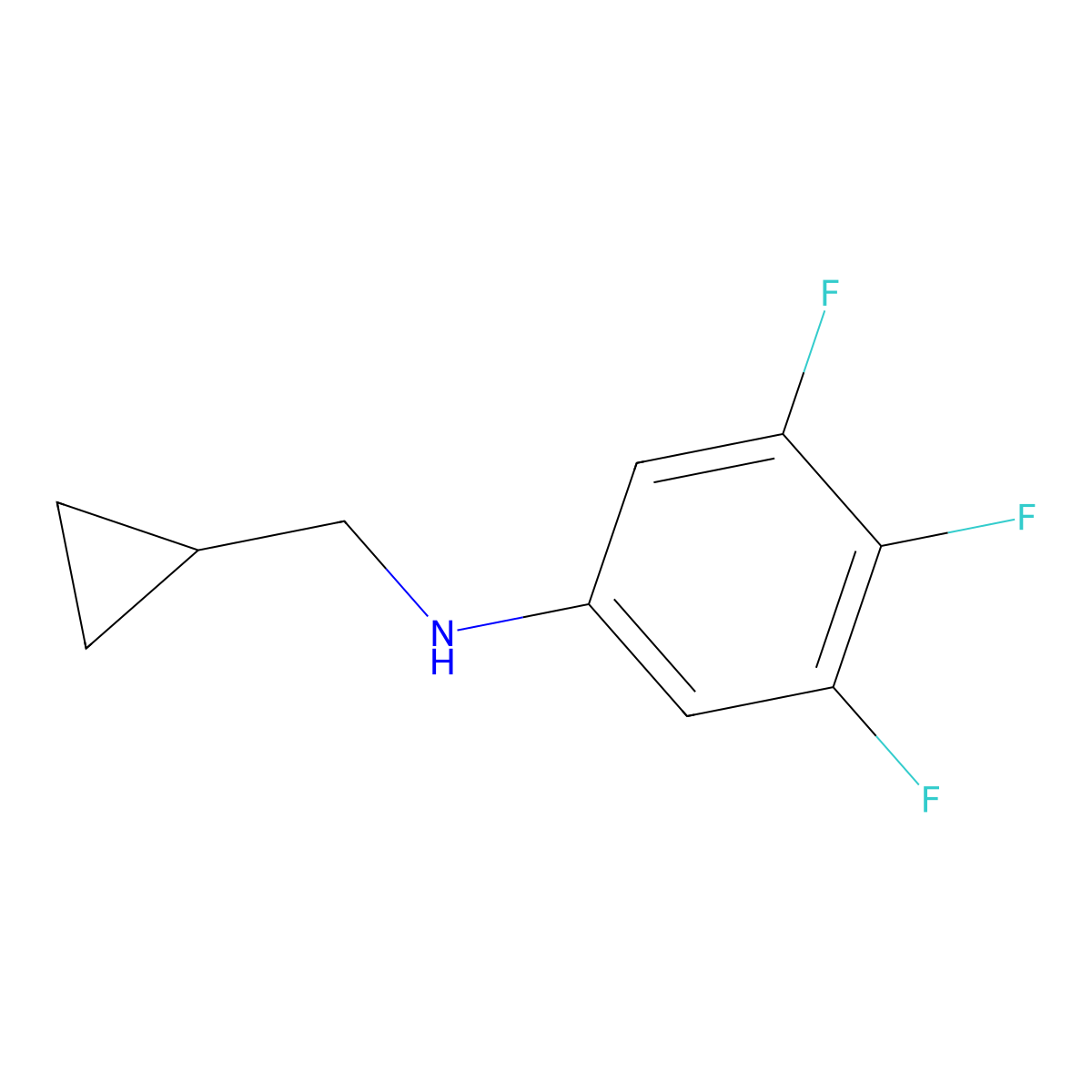 N-(cyclopropylmethyl)-3,4,5-trifluoroaniline molecular structure, CAS 1343743-11-2