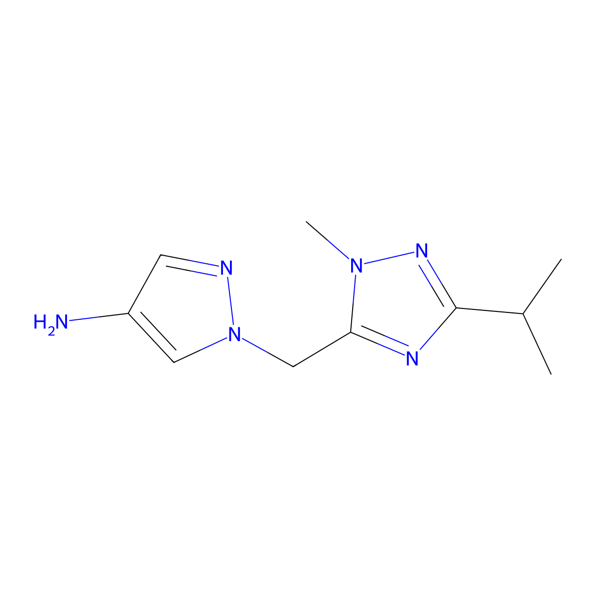 1-((3-Isopropyl-1-methyl-1h-1,2,4-triazol-5-yl)methyl)-1h-pyrazol-4-amine molecular structure, CAS 1343743-51-0