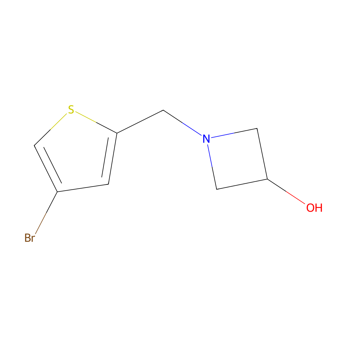 1-[(4-Bromothiophen-2-yl)methyl]azetidin-3-ol molecular structure, CAS 1343743-52-1