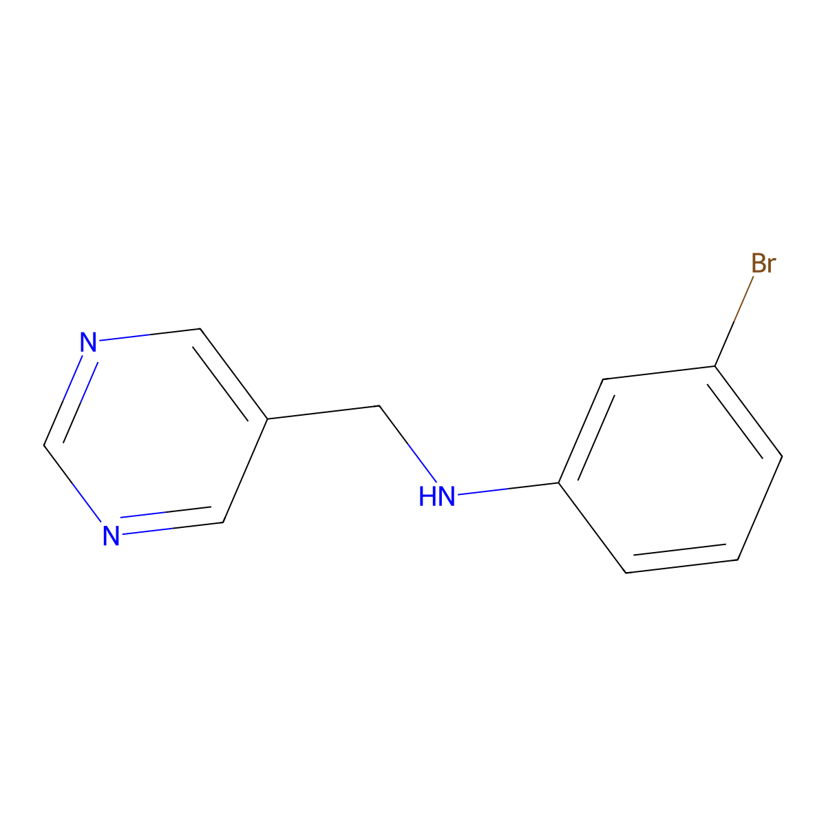 3-bromo-N-(pyrimidin-5-ylmethyl)aniline molecular structure, CAS 1343744-89-7
