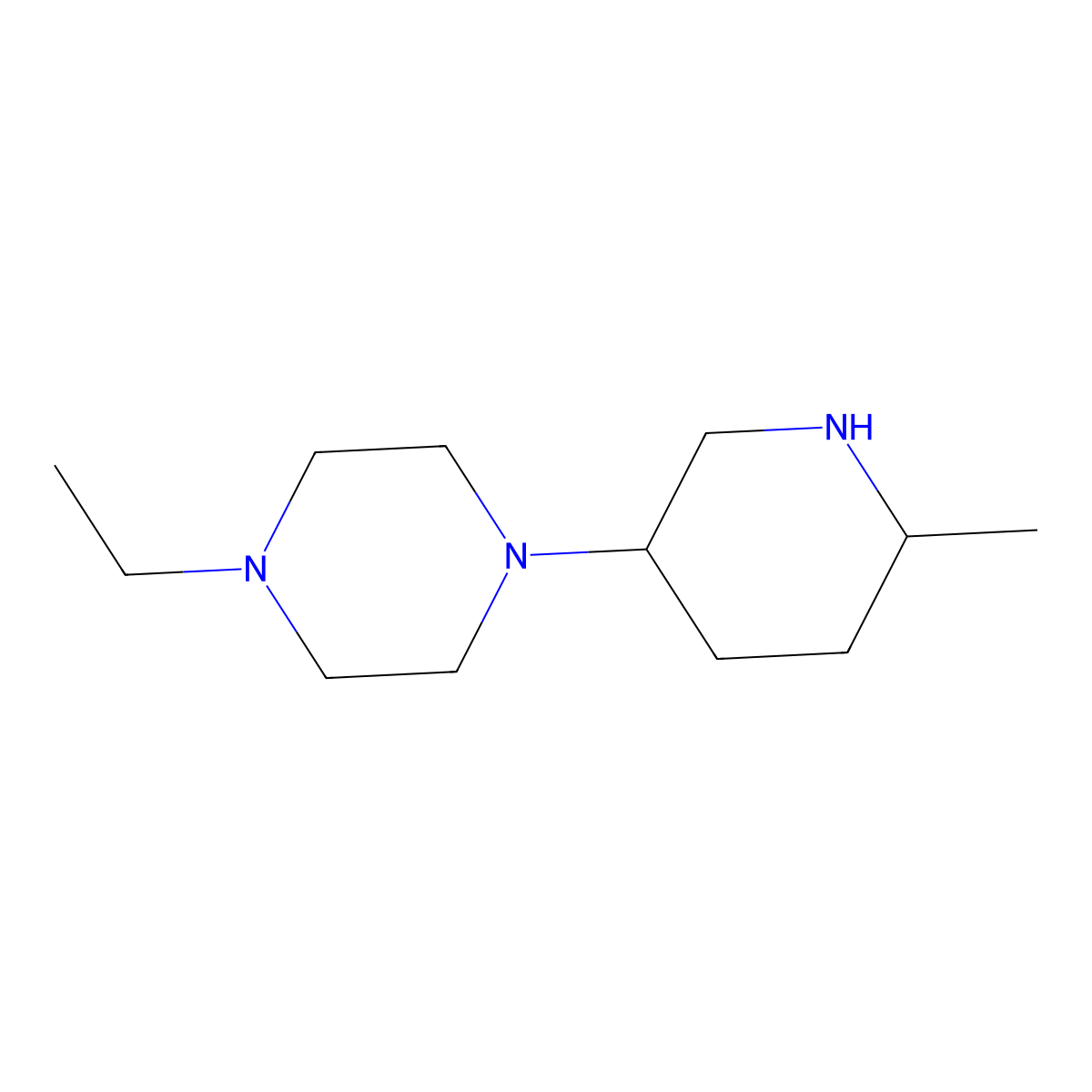 1-Ethyl-4-(6-methylpiperidin-3-yl)piperazine molecular structure, CAS 1343746-22-4