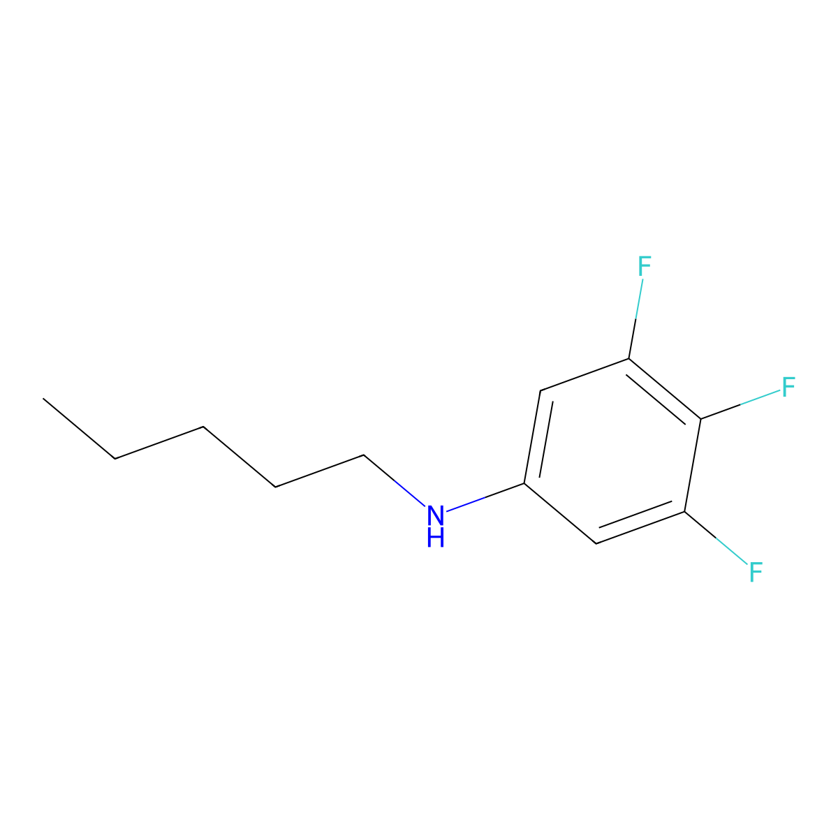 3,4,5-trifluoro-N-pentylaniline molecular structure, CAS 1343748-53-7