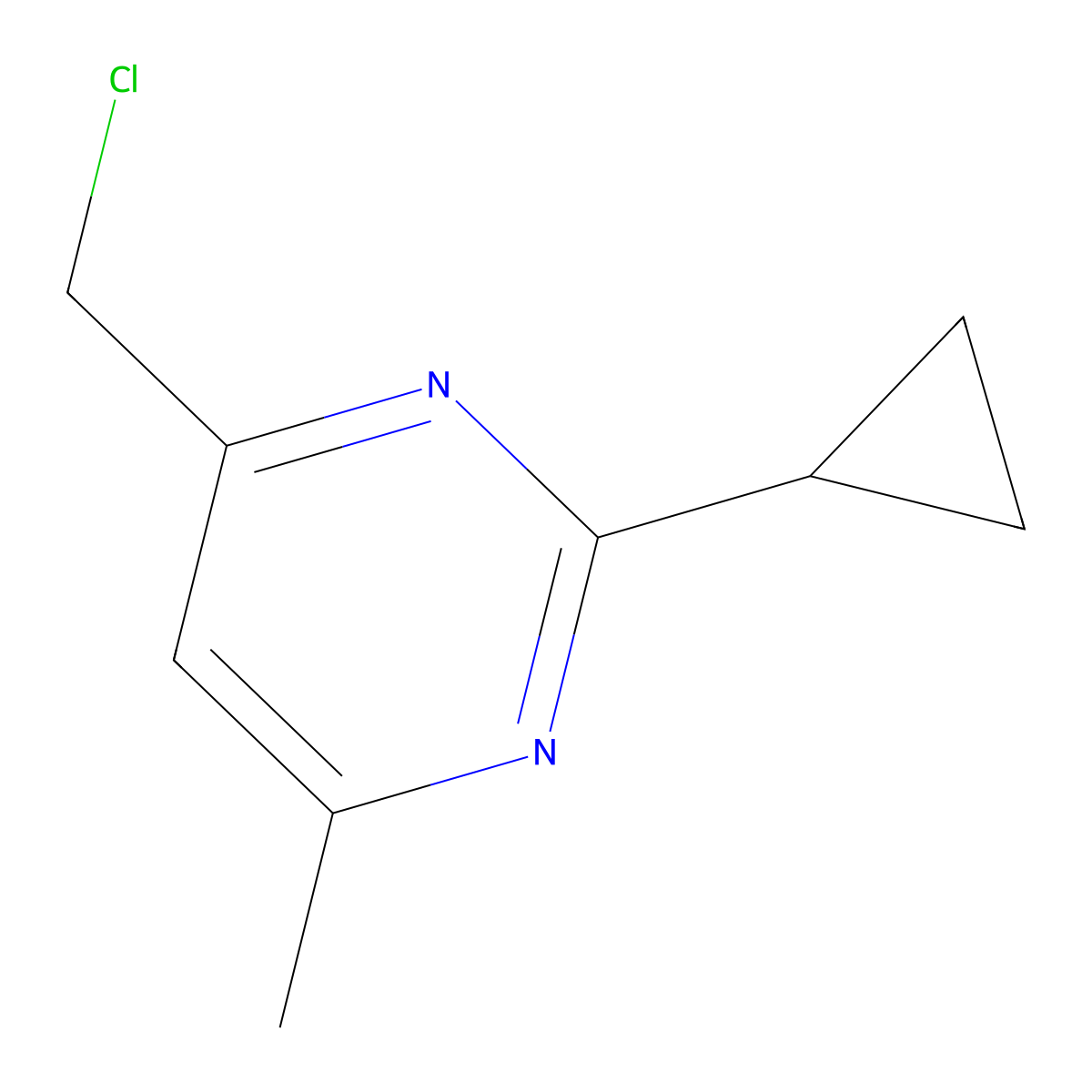4-(Chloromethyl)-2-cyclopropyl-6-methylpyrimidine molecular structure, CAS 1343749-17-6