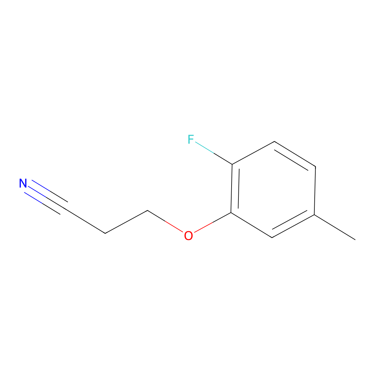 3-(2-Fluoro-5-methyl-phenoxy)propanenitrile molecular structure, CAS 1343749-33-6