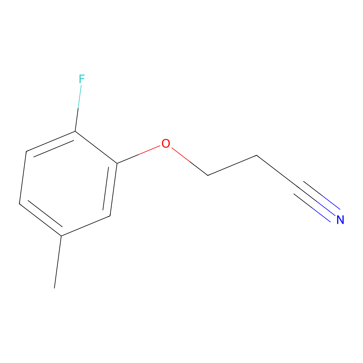 3-(2-Fluoro-5-methyl-phenoxy)propanenitrile molecular structure, CAS 1343749-33-6