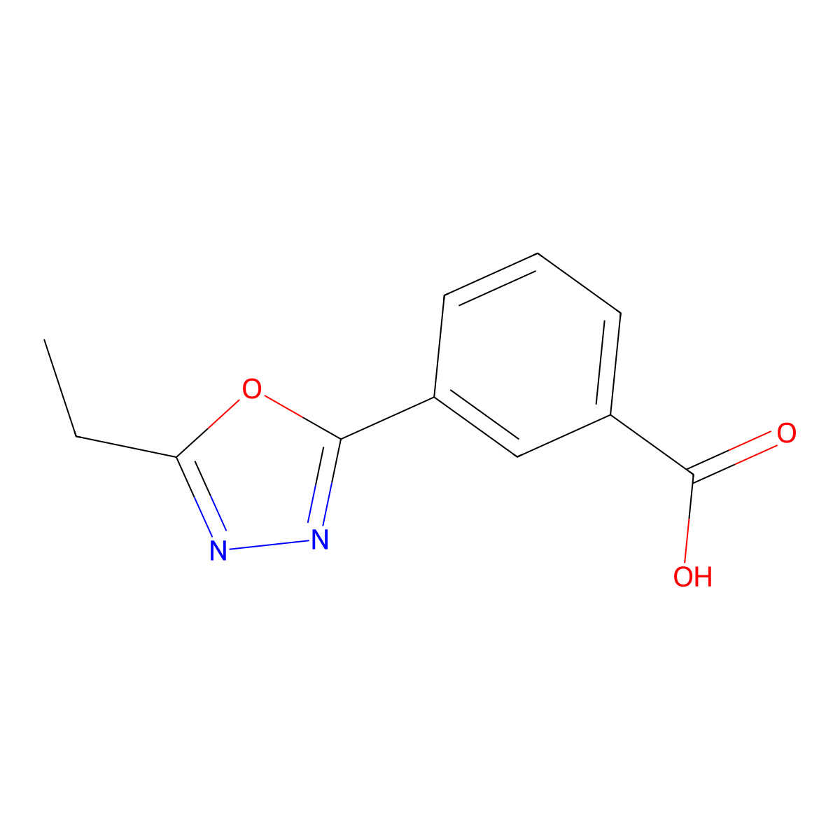 3-(5-Ethyl-1,3,4-oxadiazol-2-yl)benzoic acid molecular structure, CAS 1343750-25-3