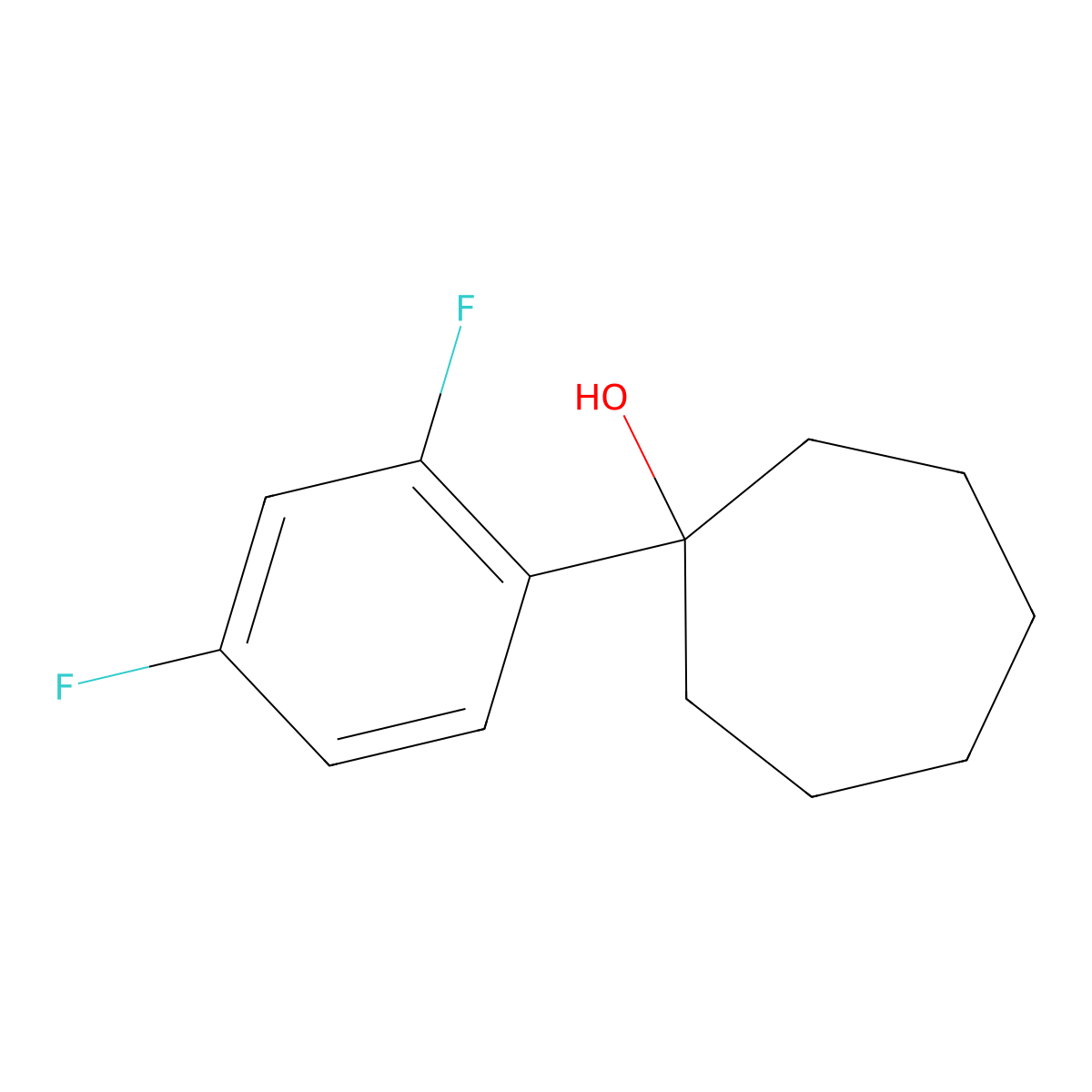 1-(2,4-Difluorophenyl)cycloheptanol molecular structure, CAS 1343751-38-1