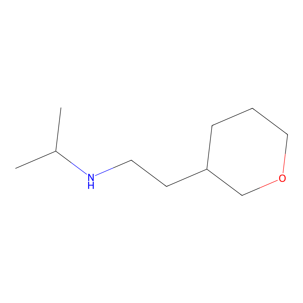 N-[2-(Tetrahydro-2H-pyran-3-yl)ethyl]propan-2-amine molecular structure, CAS 1343752-28-2