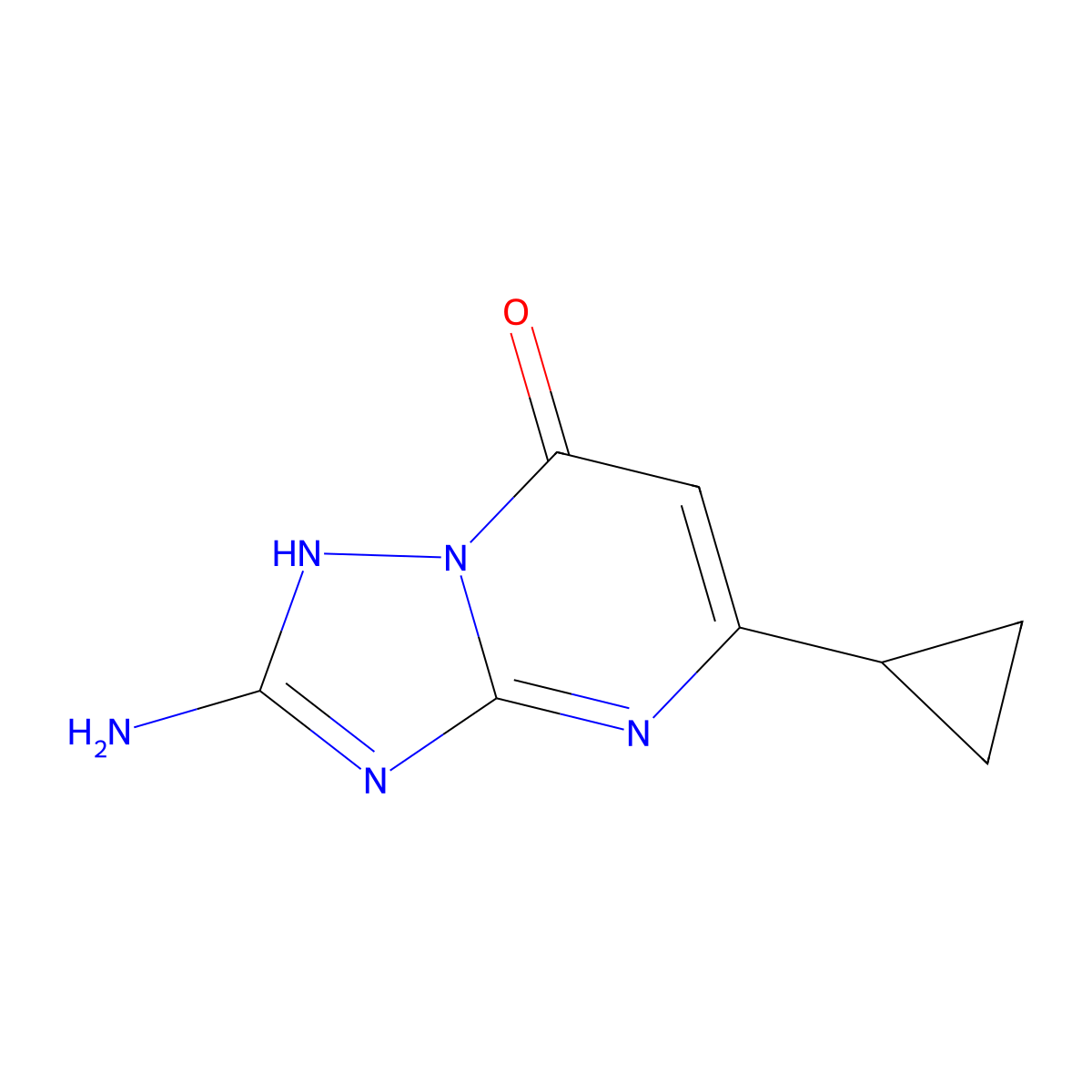 2-amino-5-cyclopropyl-3H,7H-[1,2,4]triazolo[1,5-a]pyrimidin-7-one molecular structure, CAS 1343753-84-3