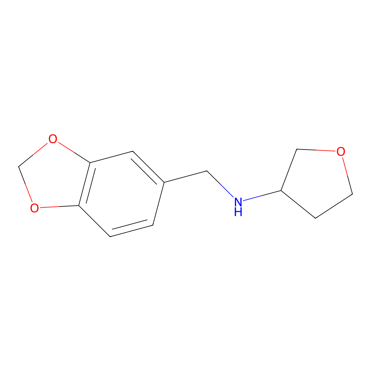 N-[(2H-1,3-benzodioxol-5-yl)methyl]oxolan-3-amine molecular structure, CAS 1343758-80-4
