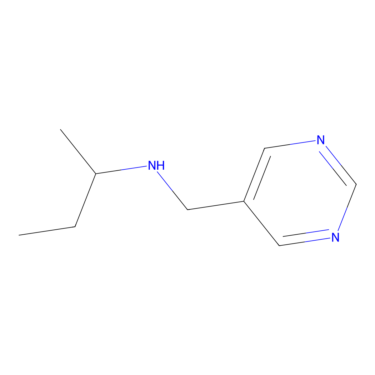 (Butan-2-yl)[(pyrimidin-5-yl)methyl]amine molecular structure, CAS 1343759-91-0