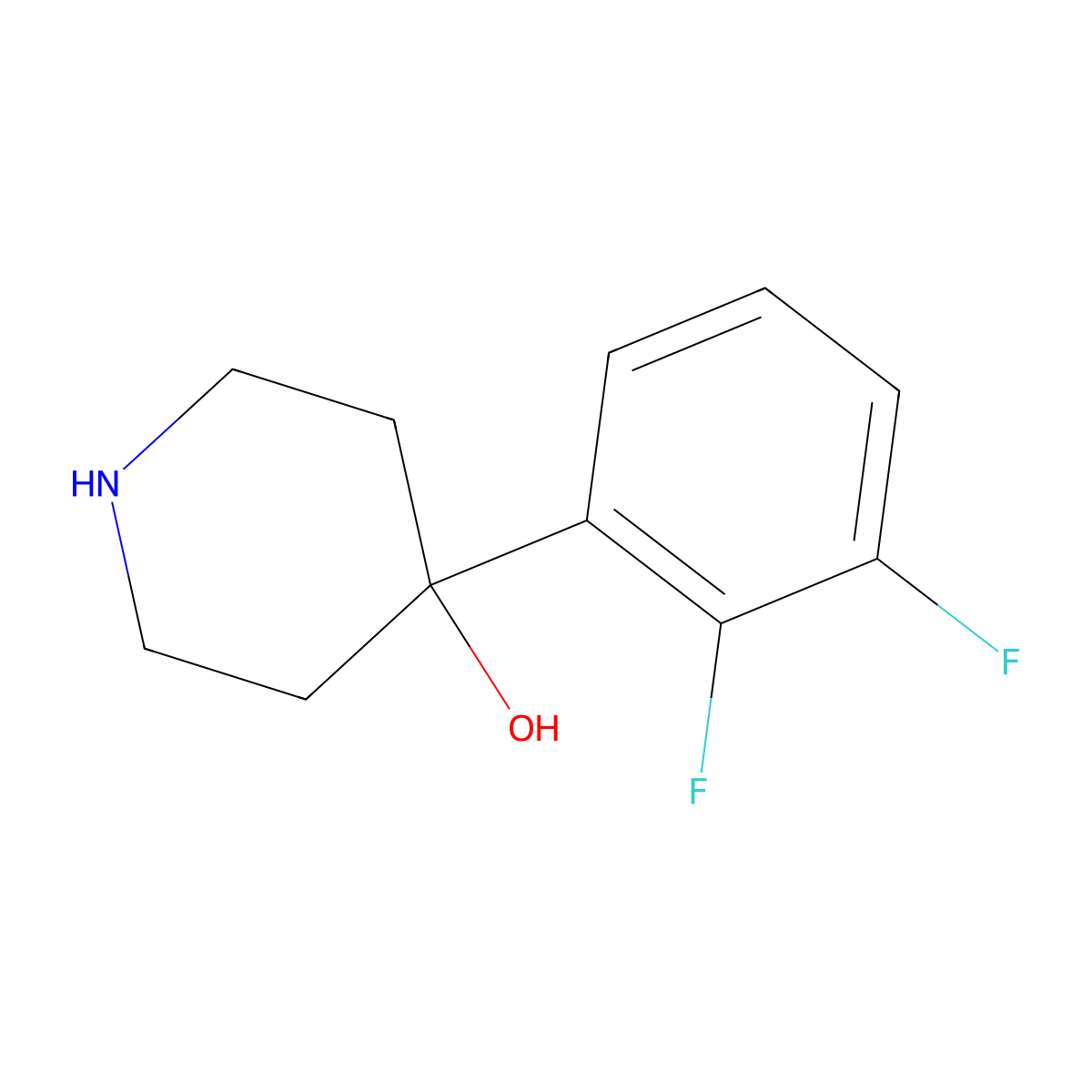 4-(2,3-Difluorophenyl)piperidin-4-ol molecular structure, CAS 1343760-13-3