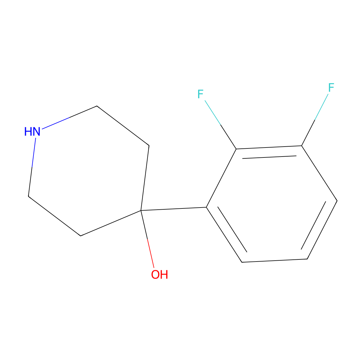 4-(2,3-Difluorophenyl)piperidin-4-ol molecular structure, CAS 1343760-13-3