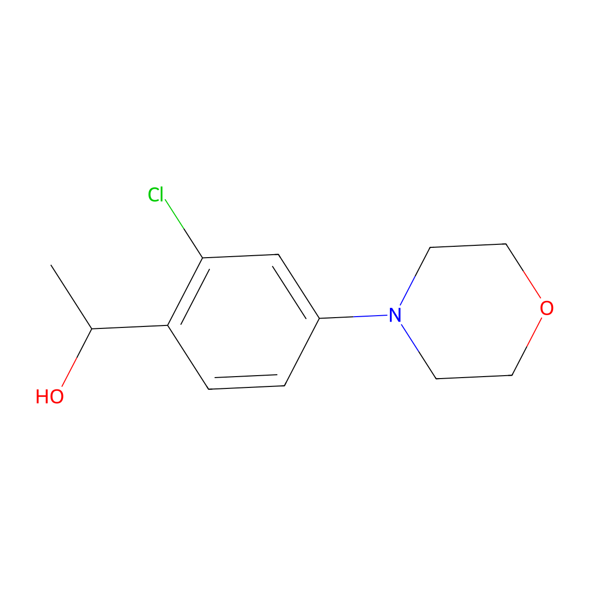 1-[2-Chloro-4-(morpholin-4-yl)phenyl]ethan-1-ol molecular structure, CAS 1343761-16-9