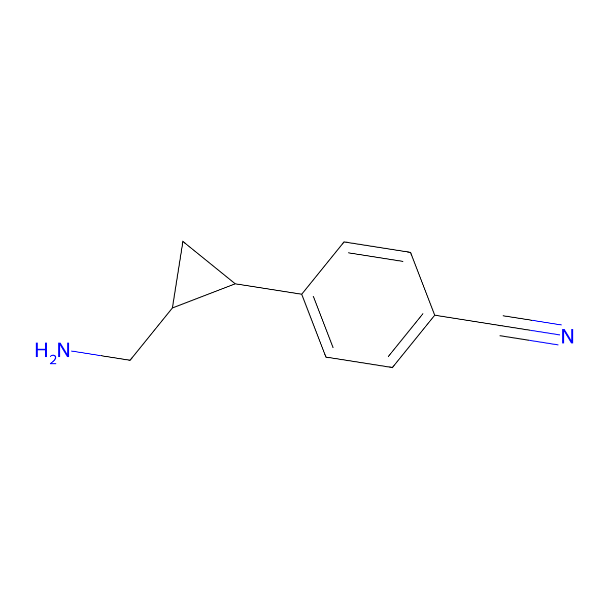 4-(2-(Aminomethyl)cyclopropyl)benzonitrile molecular structure, CAS 1343762-03-7