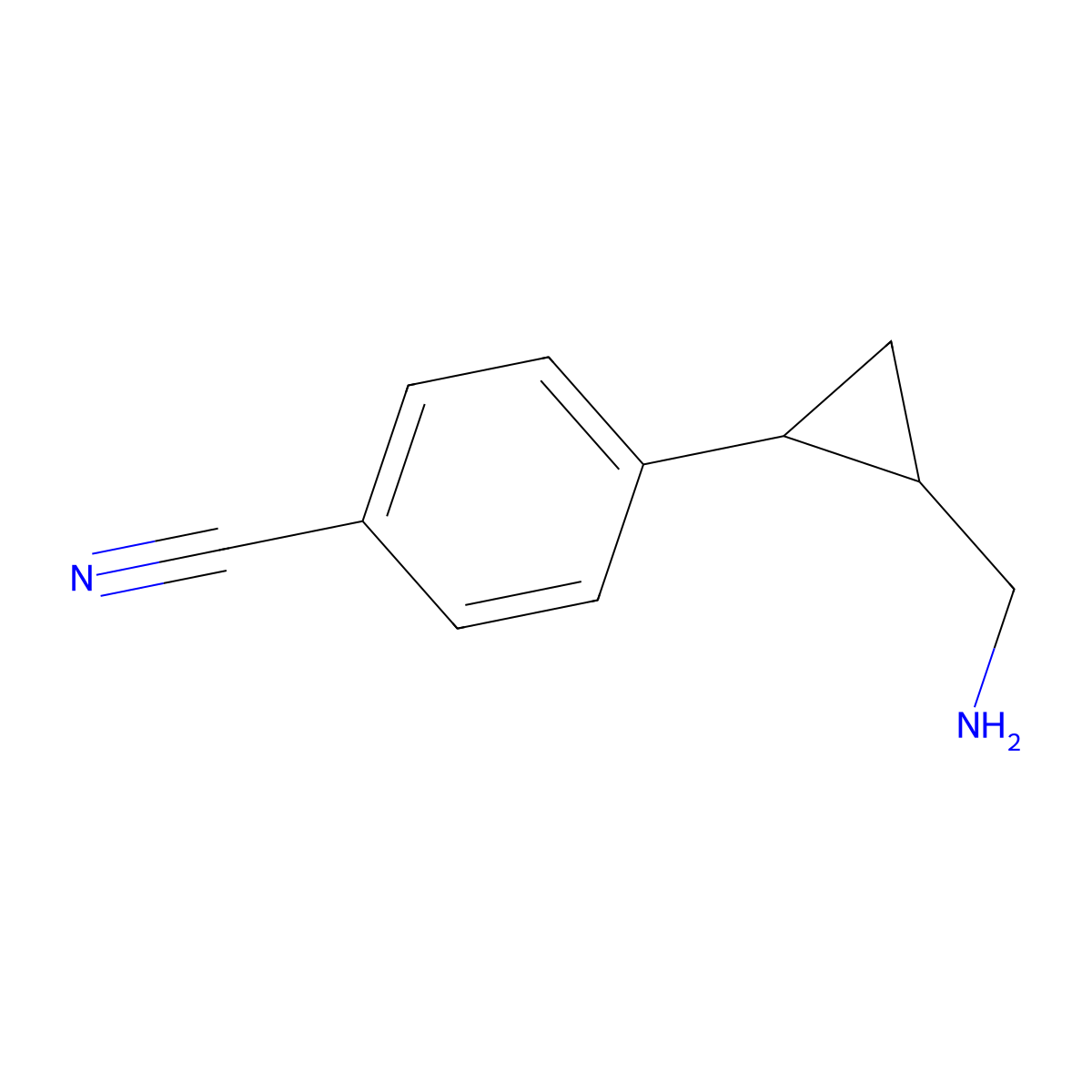 4-(2-(Aminomethyl)cyclopropyl)benzonitrile molecular structure, CAS 1343762-03-7