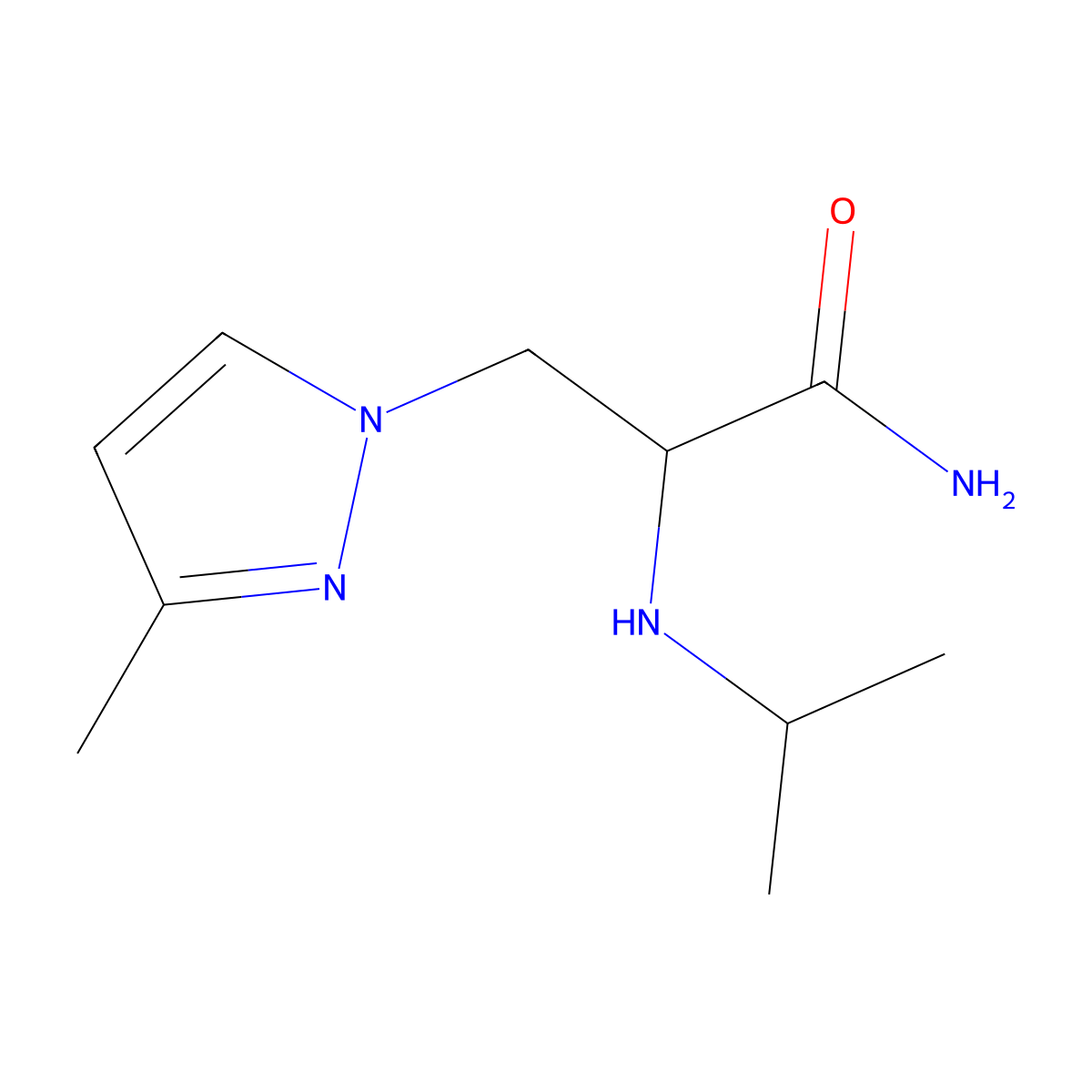 2-(Isopropylamino)-3-(3-methyl-1h-pyrazol-1-yl)propanamide molecular structure, CAS 1343762-48-0