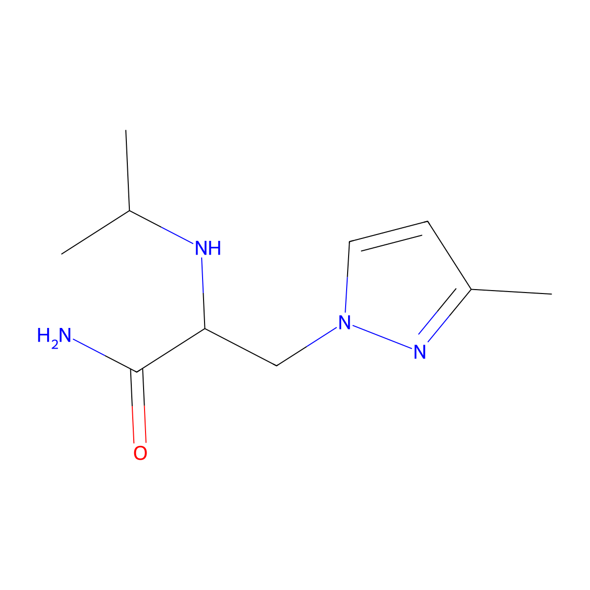 2-(Isopropylamino)-3-(3-methyl-1h-pyrazol-1-yl)propanamide molecular structure, CAS 1343762-48-0