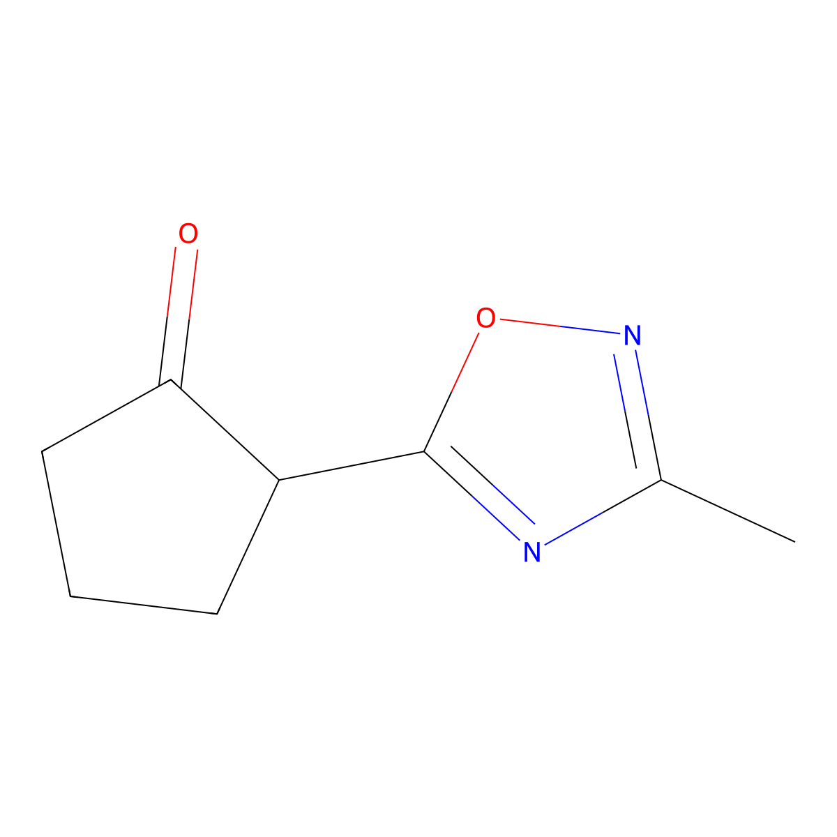 2-(3-Methyl-1,2,4-oxadiazol-5-yl)cyclopentan-1-one molecular structure, CAS 1343762-75-3