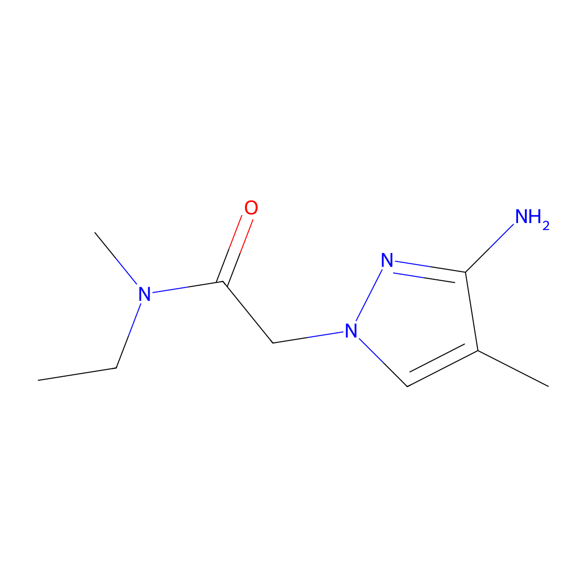 2-(3-Amino-4-methyl-1h-pyrazol-1-yl)-N-ethyl-N-methylacetamide molecular structure, CAS 1343764-81-7