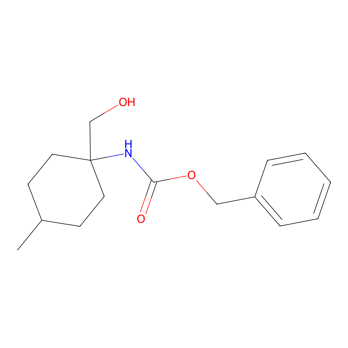 Benzyl (1-(hydroxymethyl)-4-methylcyclohexyl)carbamate molecular structure, CAS 1343766-83-5