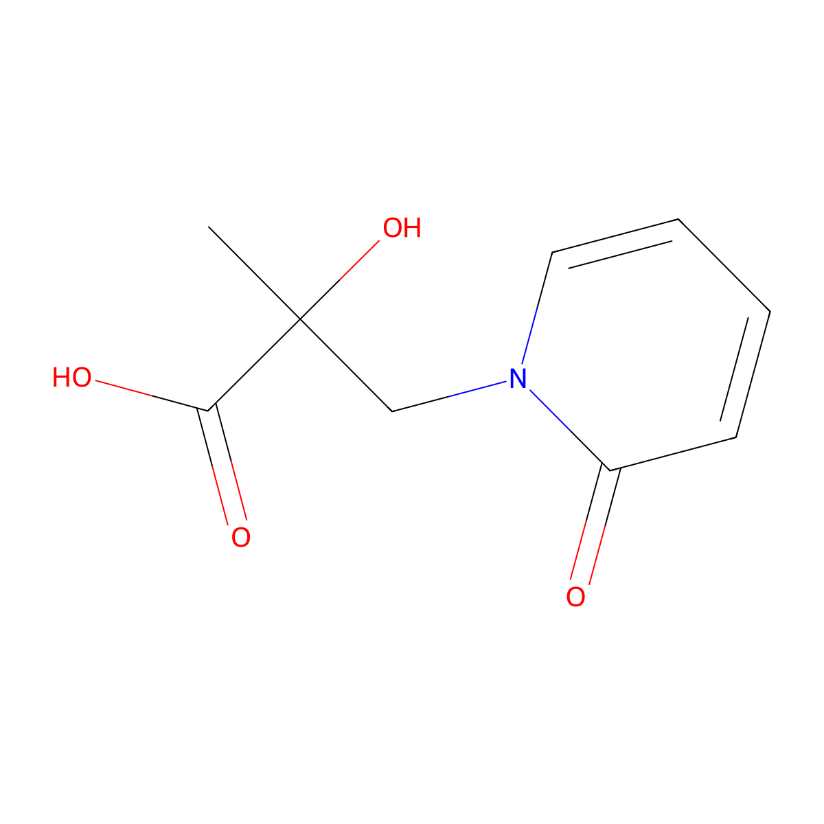 2-Hydroxy-2-methyl-3-(2-oxo-1,2-dihydropyridin-1-yl)propanoic acid molecular structure, CAS 1343767-07-6