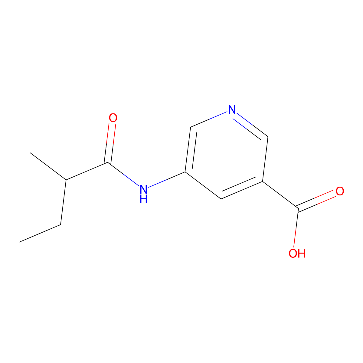5-(2-Methylbutanamido)nicotinic acid molecular structure, CAS 1343767-75-8