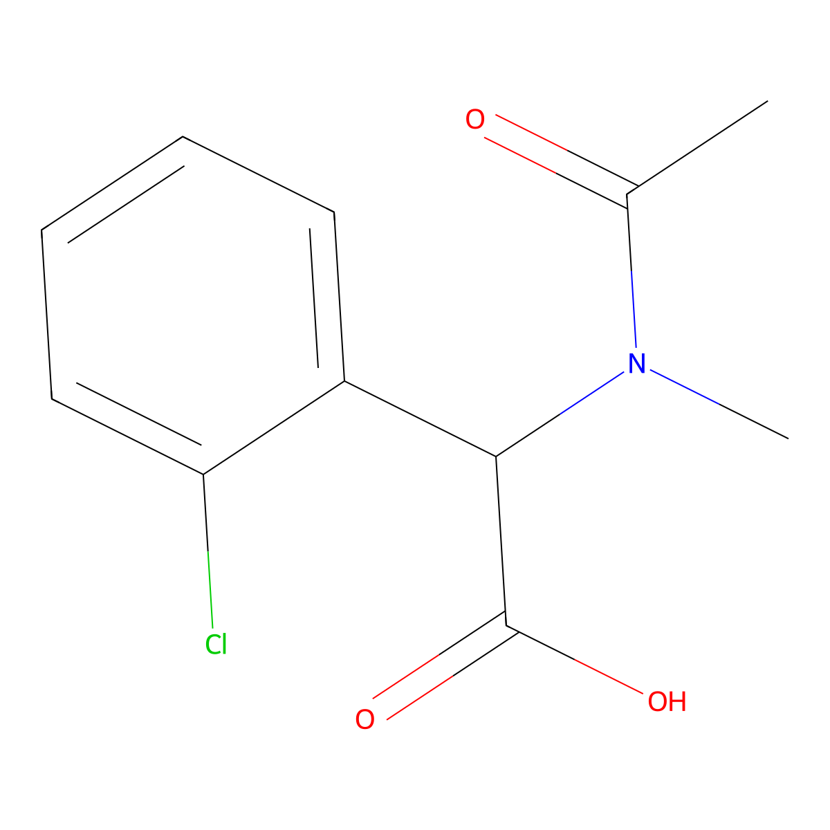 2-(2-chlorophenyl)-2-(N-methylacetamido)acetic acid molecular structure, CAS 1343768-40-0