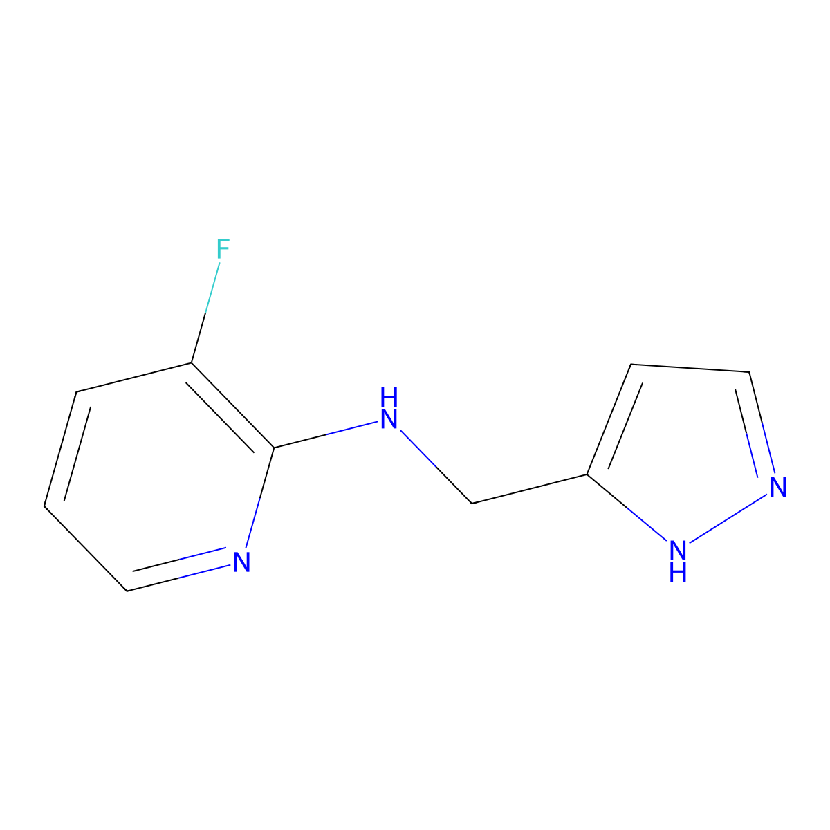 3-fluoro-N-(1H-pyrazol-3-ylmethyl)pyridin-2-amine molecular structure, CAS 1343772-56-4