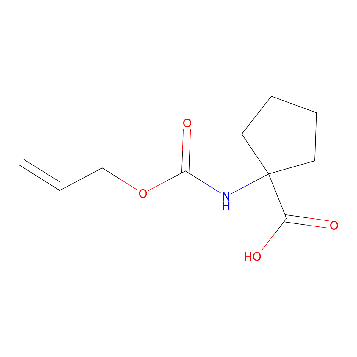 1-Allyloxycarbonylamino-cyclopentanecarboxylic acid molecular structure, CAS 1343776-74-8