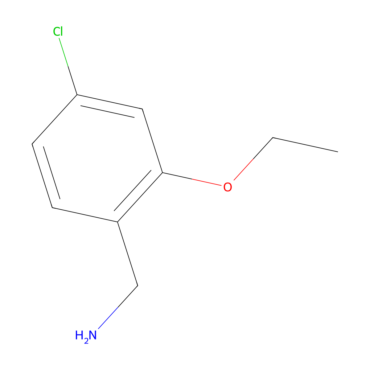 (4-Chloro-2-ethoxyphenyl)methanamine molecular structure, CAS 1343776-76-0