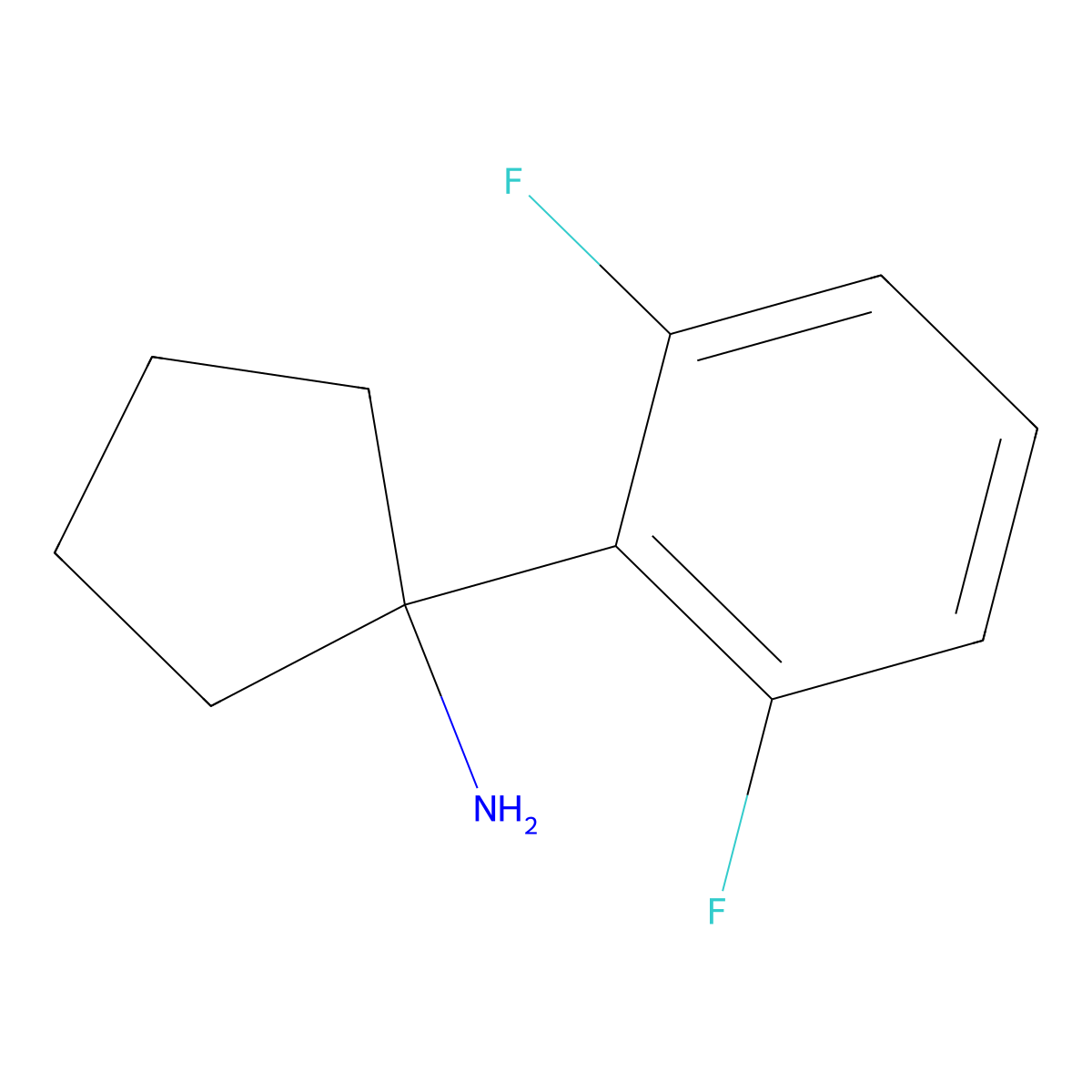 1-(2,6-Difluorophenyl)cyclopentanamine molecular structure, CAS 1343777-21-8