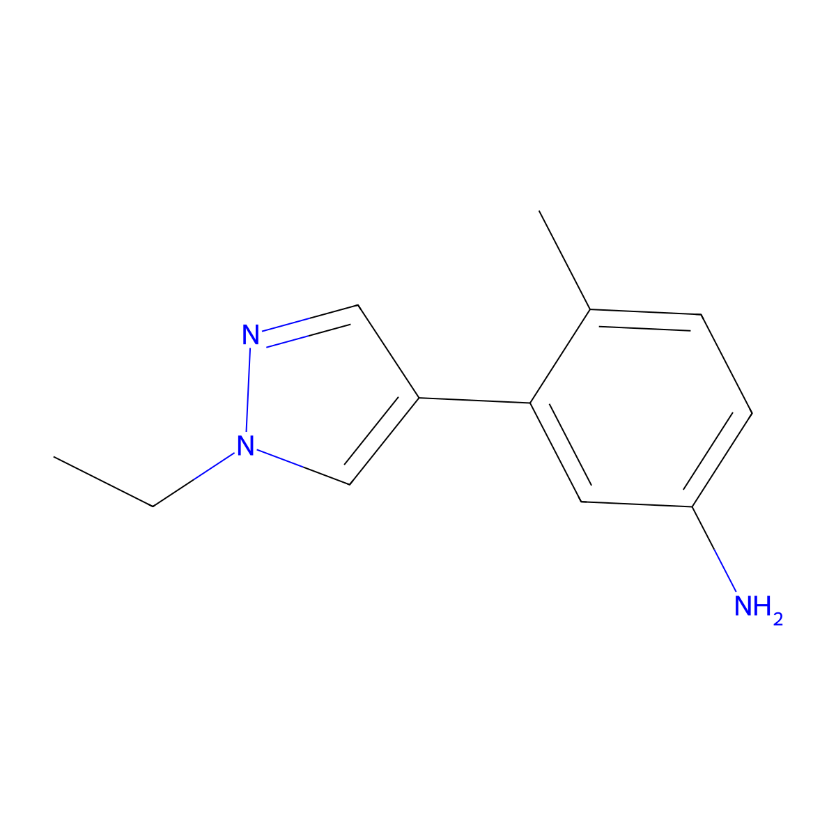 3-(1-Ethyl-1H-pyrazol-4-yl)-4-methylaniline molecular structure, CAS 1343777-61-6